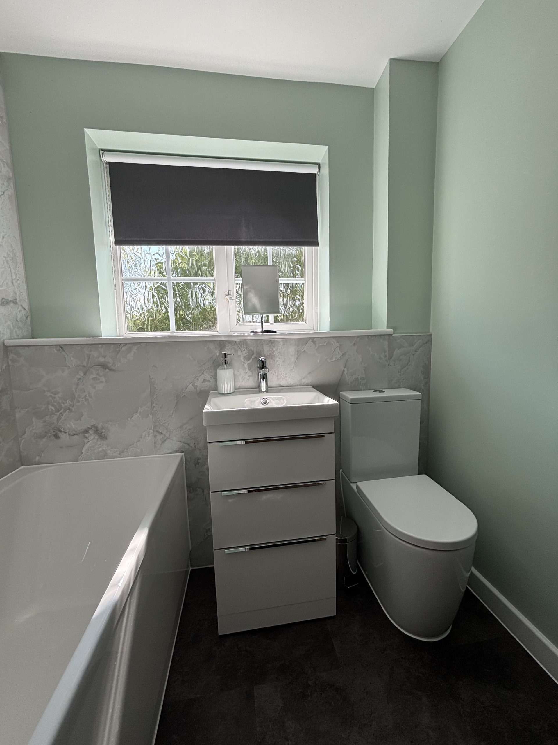 Wall boarded bathroom renovation